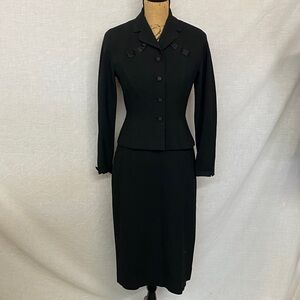 Vintage 1940’s Rare Black Skirt Set
